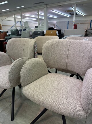 4x Eetkamerstoelen Bella, geweven, beige